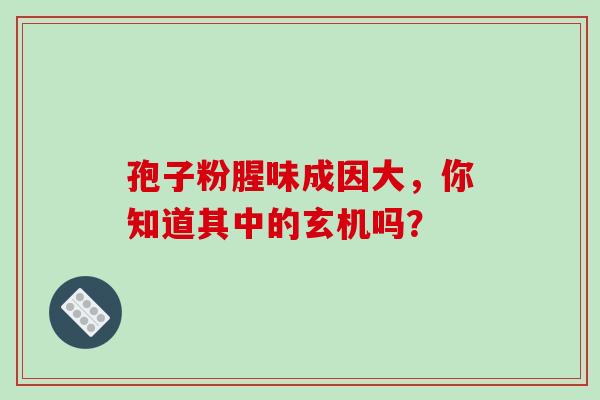 孢子粉腥味成因大,你知道其中的玄机吗? 孢子粉腥味成因大,你知道其中的玄机吗?