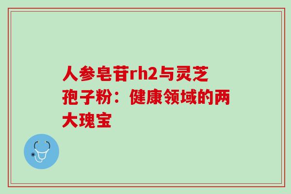人参皂苷rh2与灵芝孢子粉:健康领域的两大瑰宝 人参皂苷rh2与灵芝孢子粉:健康领域的两大瑰宝