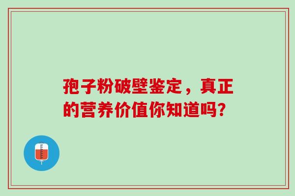 孢子粉破壁鉴定,真正的营养价值你知道吗? 孢子粉破壁鉴定,真正的营养价值你知道吗?