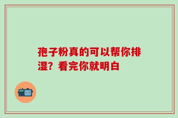 孢子粉真的可以帮你排湿?看完你就明白 孢子粉真的可以帮你排湿?看完你就明白